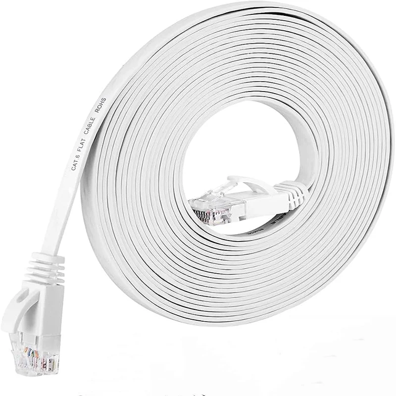 Manufacturer Flat Cat6 Ethernet Patch Cord STP 1000 Mbps Twisted Pair Cable RJ45 Connector For Wired Home And Office Networks
