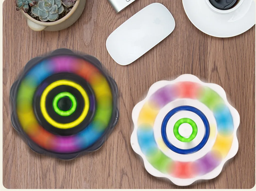 Best Selling Magic Dish Children Simple Dimple finger cube New Push Toy Bubble flying Fidget Spinner