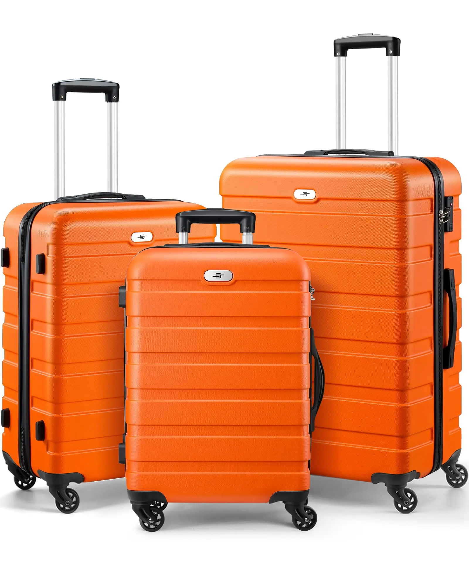 Luggage Sets 3 Piece PC ABS Hardside Lightweight Suitcase with 4 Universal Wheels TSA Lock Carry On 20 24 28 Inch Light Blue