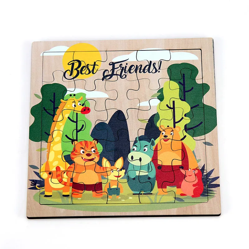 High Quality Education Jigsaw Toy Wooden Zoo Puzzle for Kids