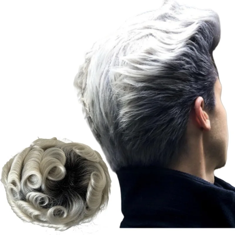 Whole Thin Skin Reverse Knots Dark Hair Root And White Human Hair Special And Popular Color