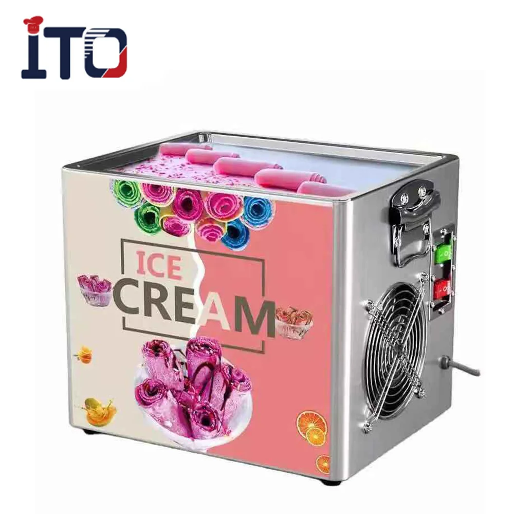 Factory Cheap Price Fried Ice Cream  Freezer Counter Top Fried Ice Cream  Roll Machine