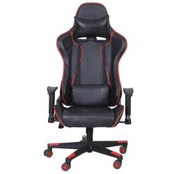Free Sample Ergonomic Office Computer Led Speaker Bow Shape Base Breathable Recliner Racing Gaming Chair With Usb Back Massager