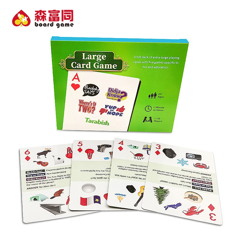Wholesale High Quality Giant Jumbo Large Playing Cards Game Customization