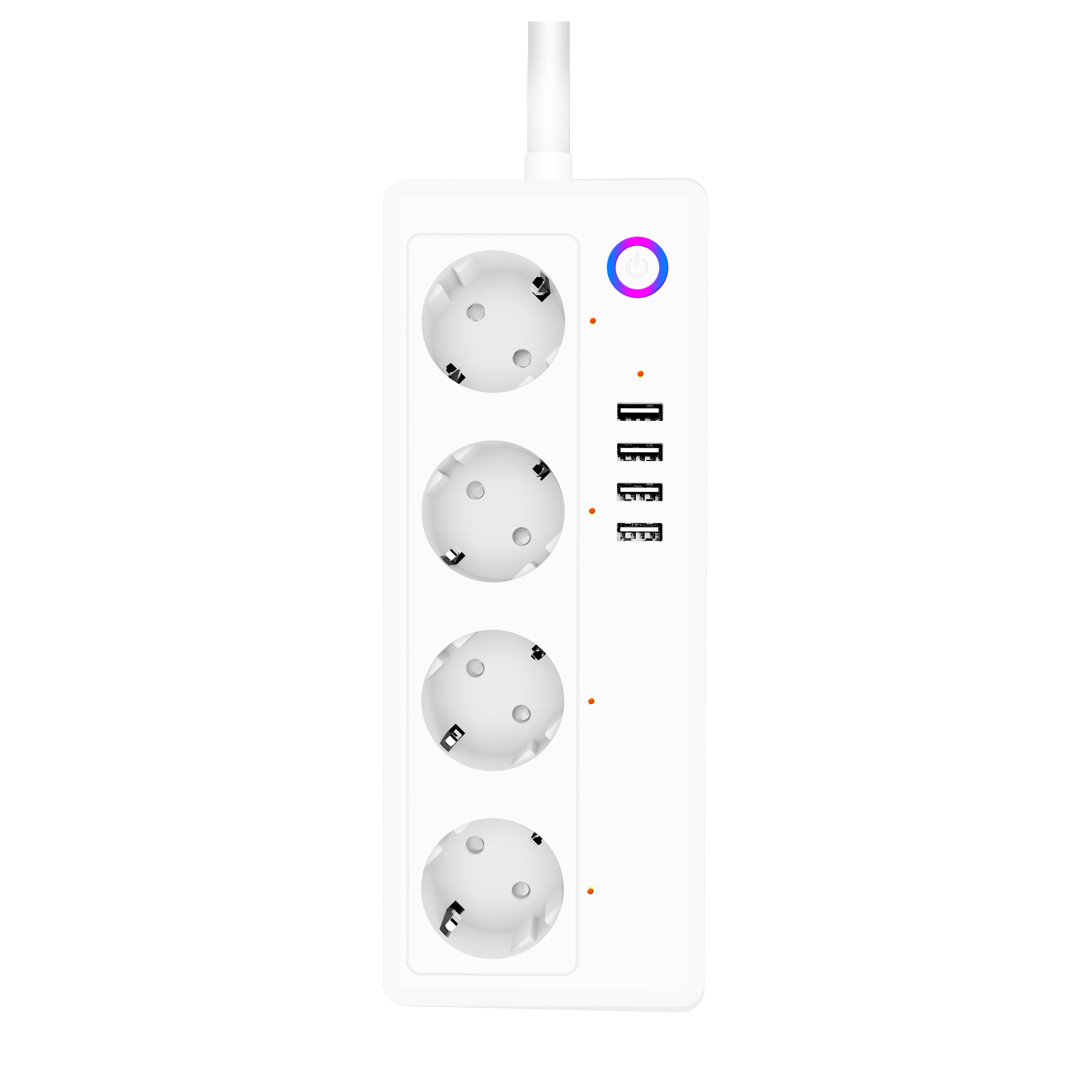 4 EU Outlets 4 USB Ports 16A Smart WIFI Power Strip With Energy Monitor Timer Schedule Function Smart Life Tuya Plug Extender