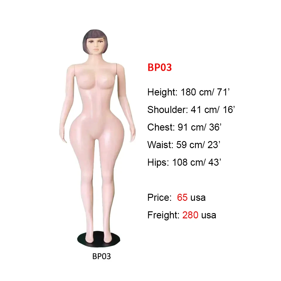 Cheap human body model  Plus size Brazilian female model Curvy figure headless big breasts big butt