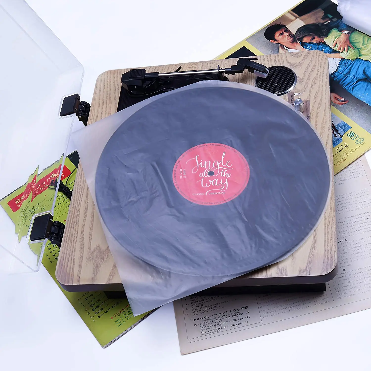 Round Bottom Inner Vinyl Record Sleeves Anti Static LP Plastic Protection for 12 33 RPM