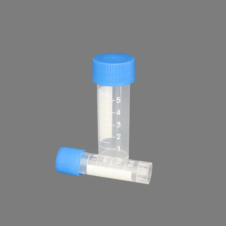 Plastic freezing tube Disposable Cryovial Tube 2ml 0.5 ml cryovials for lab
