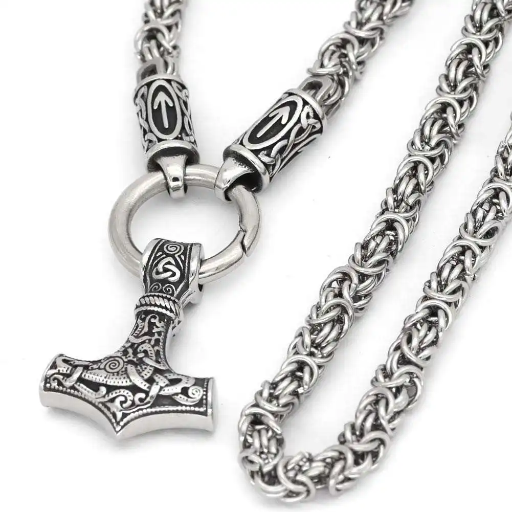 Мода Norse Viking славянское старинное Серебряное ожерелье Кулон полумесяц Ювелирные изделия