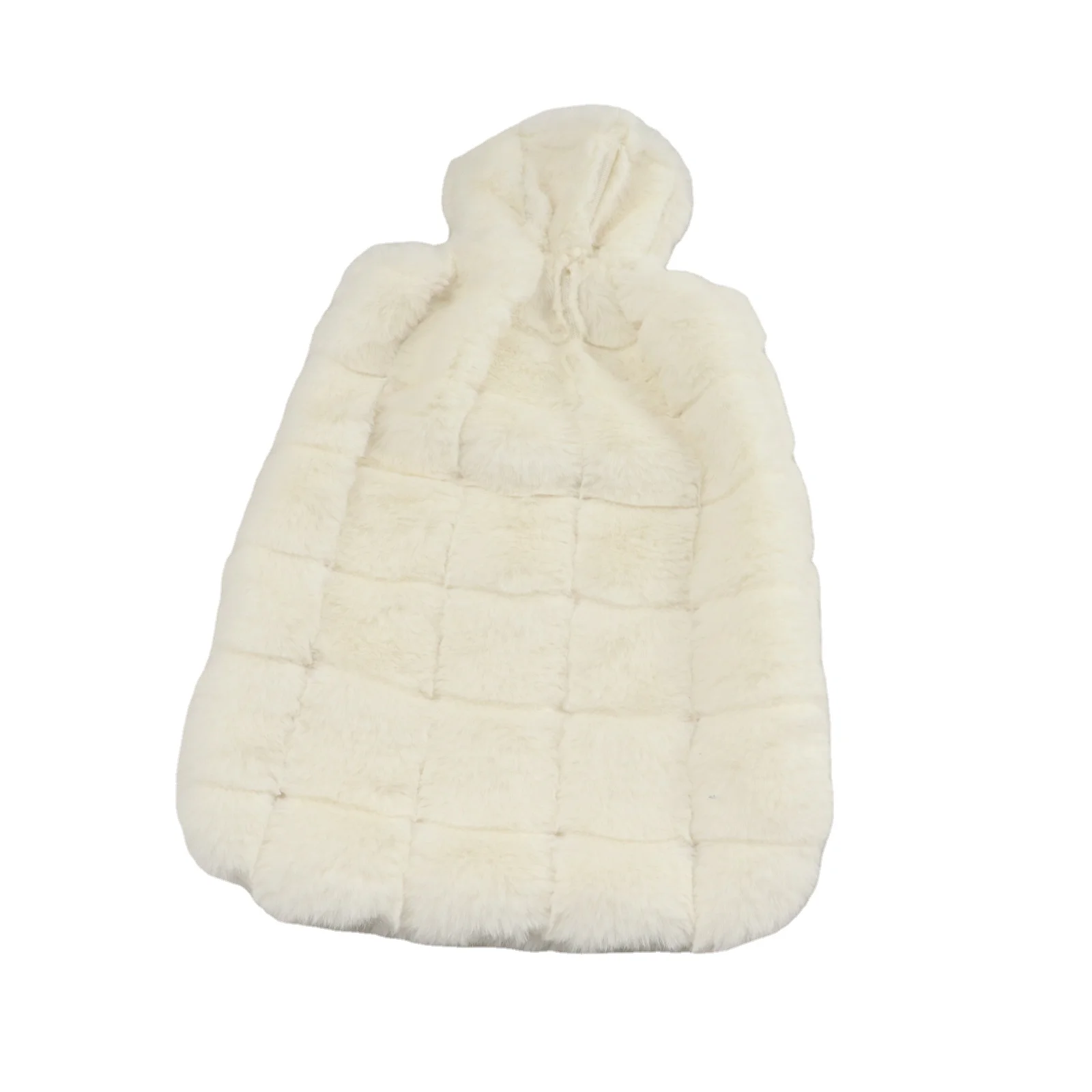 2L Rubber hot water bag with Checkered flannel cover