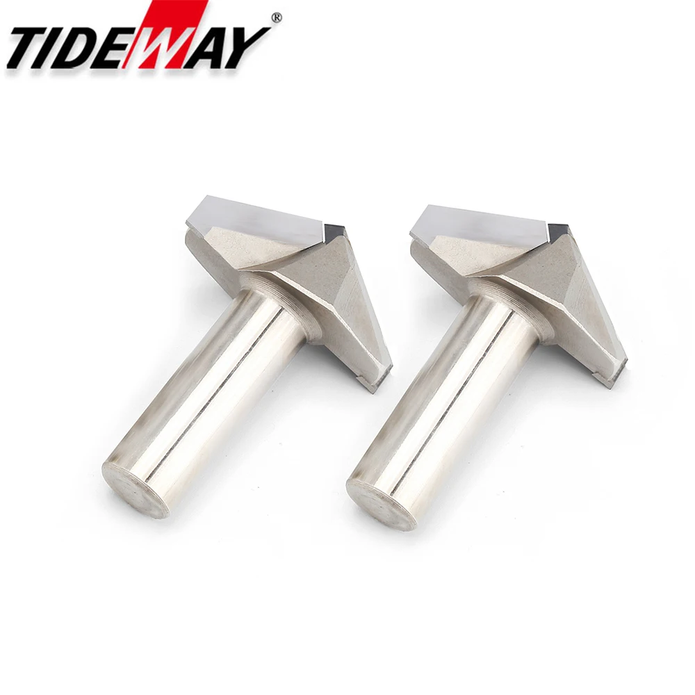 Tideway PCD Diamond 1/2 inch shank  Milling cutter 120 Degrees Groovingr V Shaped Bits For Wood Furniture