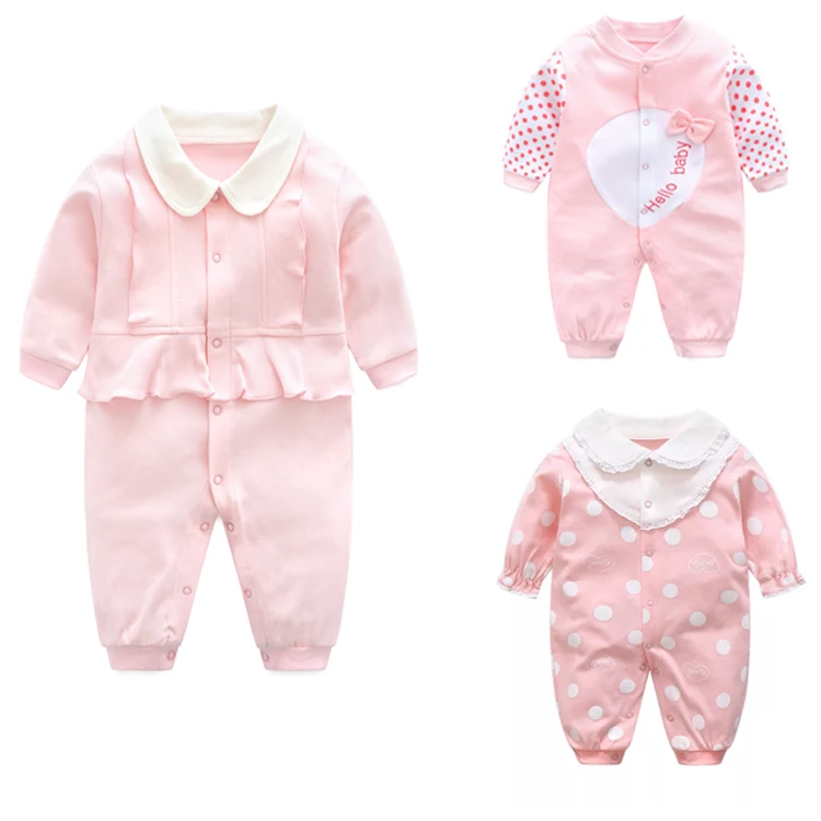 Wholesale Spring Baby Girls Clothes Soft Fashion Baby Boys Romper 100% Cotton Newborn Custom Overall Bodysuits