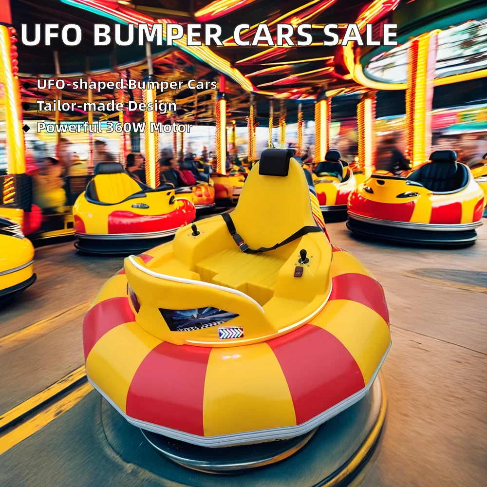 UFO Shape Inflatable Electric Bumper Cars Park Battery Operated 24v 48v Fiberglass Inflatable Adult Dodgem Bumper Cars
