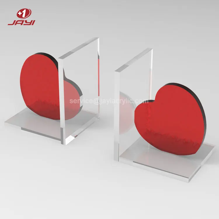  JAYI Custom Acrylic Book end Lucite L Shape Mail Magazine Holder