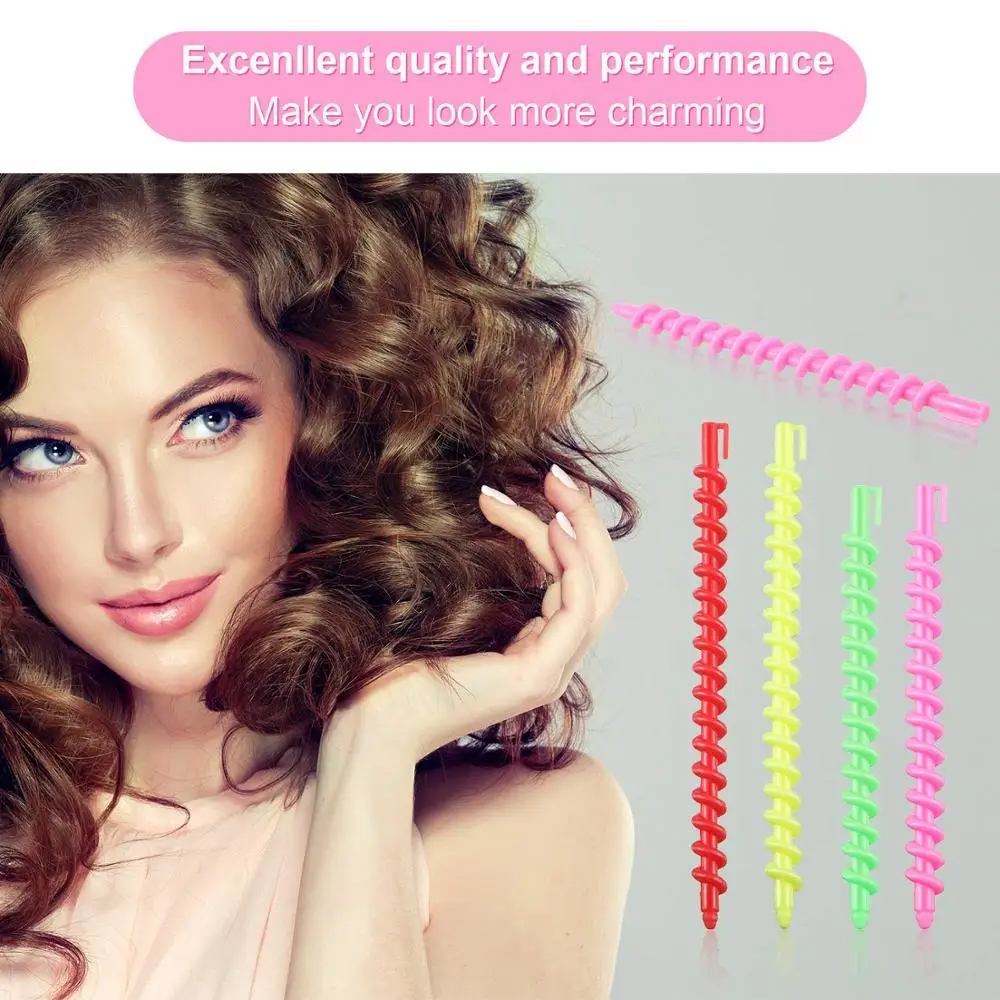 
Plastic Spiral Hair Perm Rod Spiral Rod Barber Hairdressing Hair Rollers Salon Tools for Women Girls 