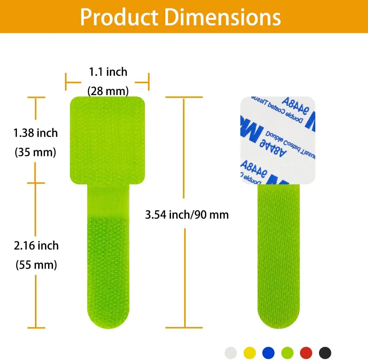 Self-Adhesive Cable Cord Labels Wire Labels Write On Hook and Loop Cable Ties Cord Tags for Cable Management and Identification
