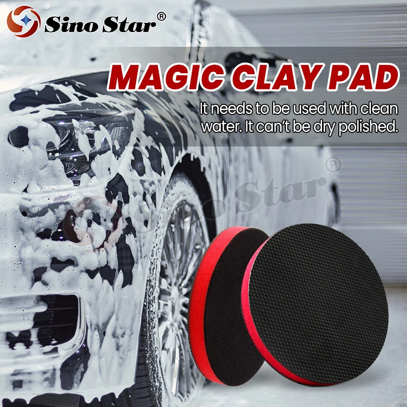 Car Wash Magic Clay Bar Pad Mitt Sponge Polishing before Auto Care Wax Applicator Paint Repair Skin SP00318