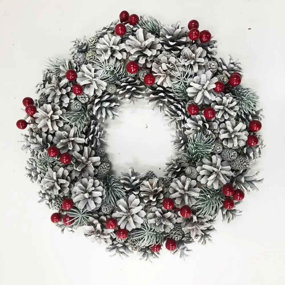 Wholesale Pine cone Christmas Wreaths for Front Door Decoration Wall Decoration