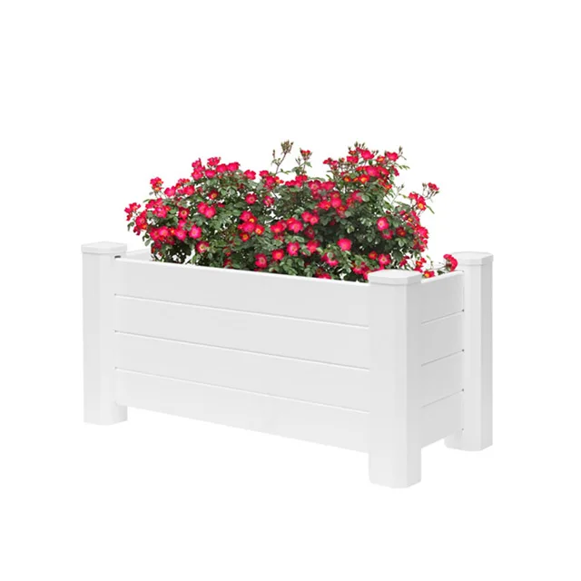 New Design White Vinyl Garden Planter Box Plastic Planting Bed