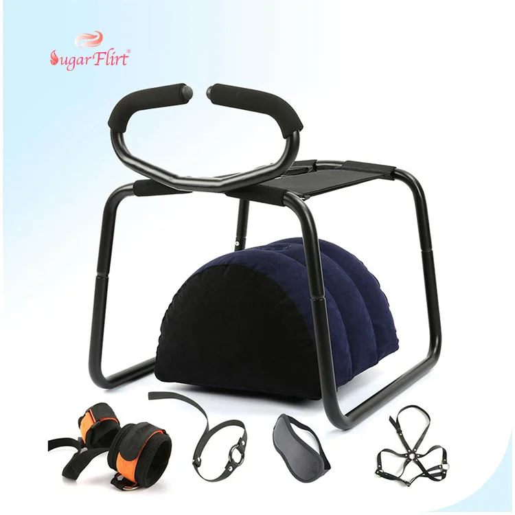 Sex Furniture Love Chair Wedge Cushion Inflatable Pillow Couple Bdsm Sex Toy Chair with Bondage Suit Blindfold Handcuffs 2 in 1