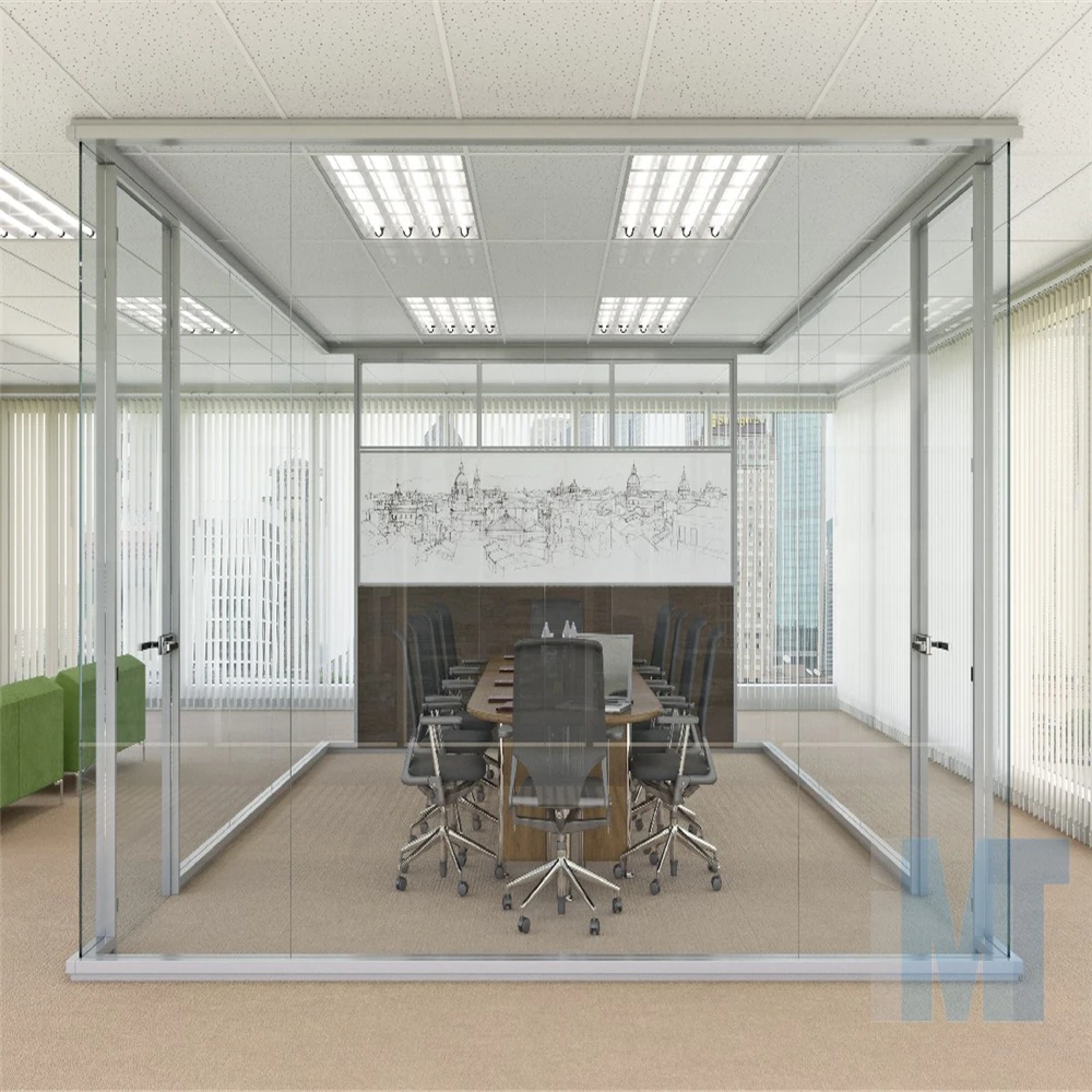 108 type Demountable Soundproof Used Frost Office Glass Partition With Aluminum Blinds Egood