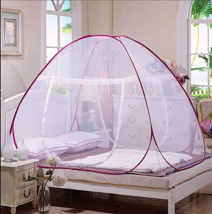 Cheap polyester Circular Palace Romantic Bed Canopy Lace Princess King Size Mosquito Net