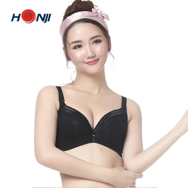 
Sewing Wire-free Heightened-side Solid Comfortable Breathable Sexy Lace Cup Fashion Oriental Cherry B-cup Soft Brassiere 