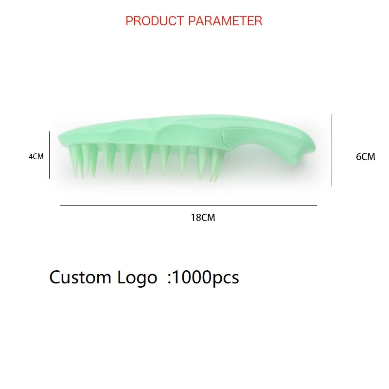 Free Custom Logo New Massage Hairbrush Wet High Quality Silicone Shampoo Comb Scalp Scrubber Plastic Handle