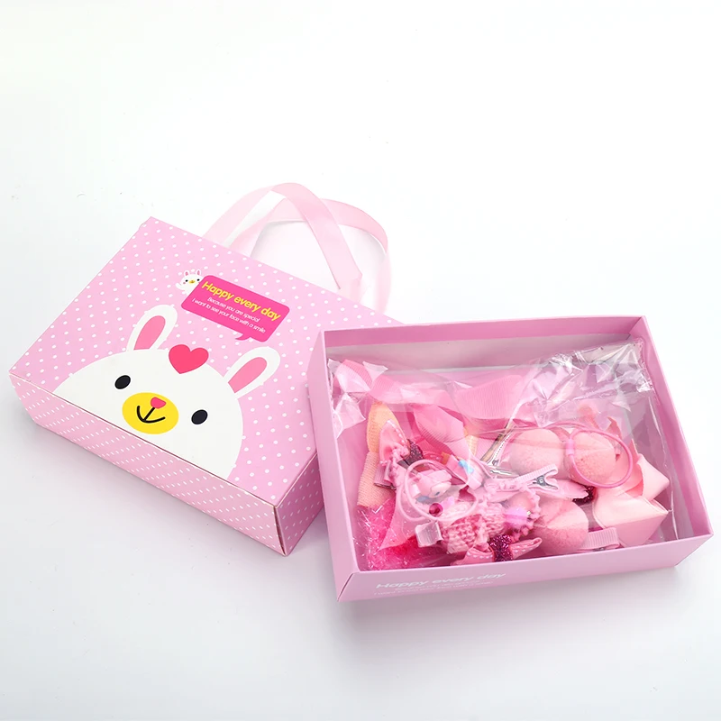 Набор детских аксессуаров для волос по низкой цене, мягкая коробка, заколка для волос с бантом, боковая заколка для волос, ювелирные изделия, 18 комплектов