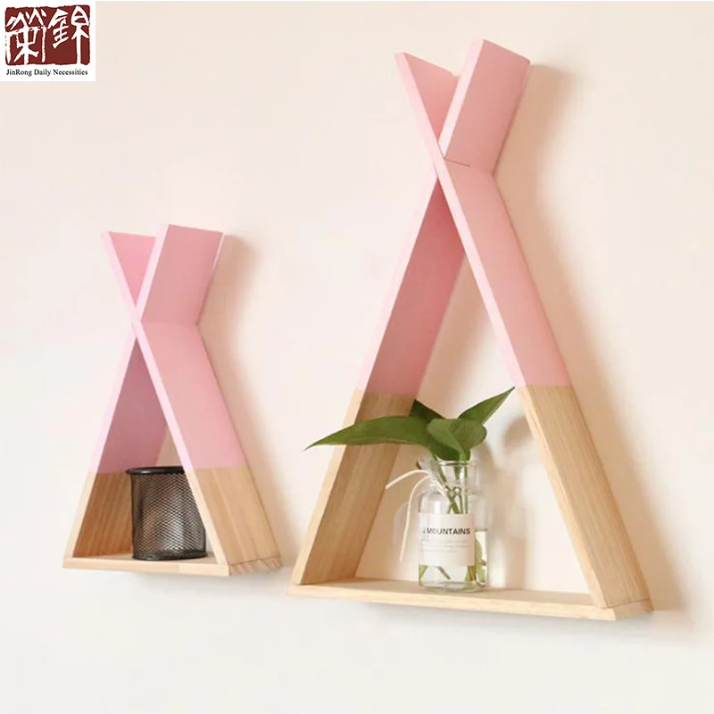 
Nursery organizer solid wood floating wall book shelf Factory wholesale Wall Mount cube Shelf 