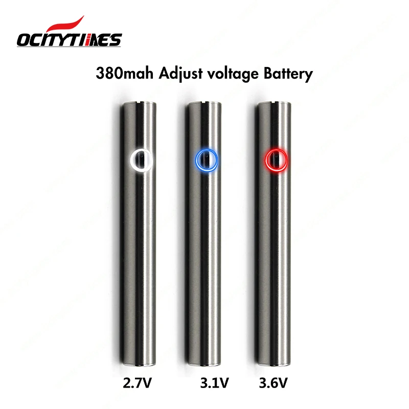 Пользовательский логотип 380mah перезаряжаемый Регулируемый Напряжение CBD Vape Pen картридж испаритель батарея