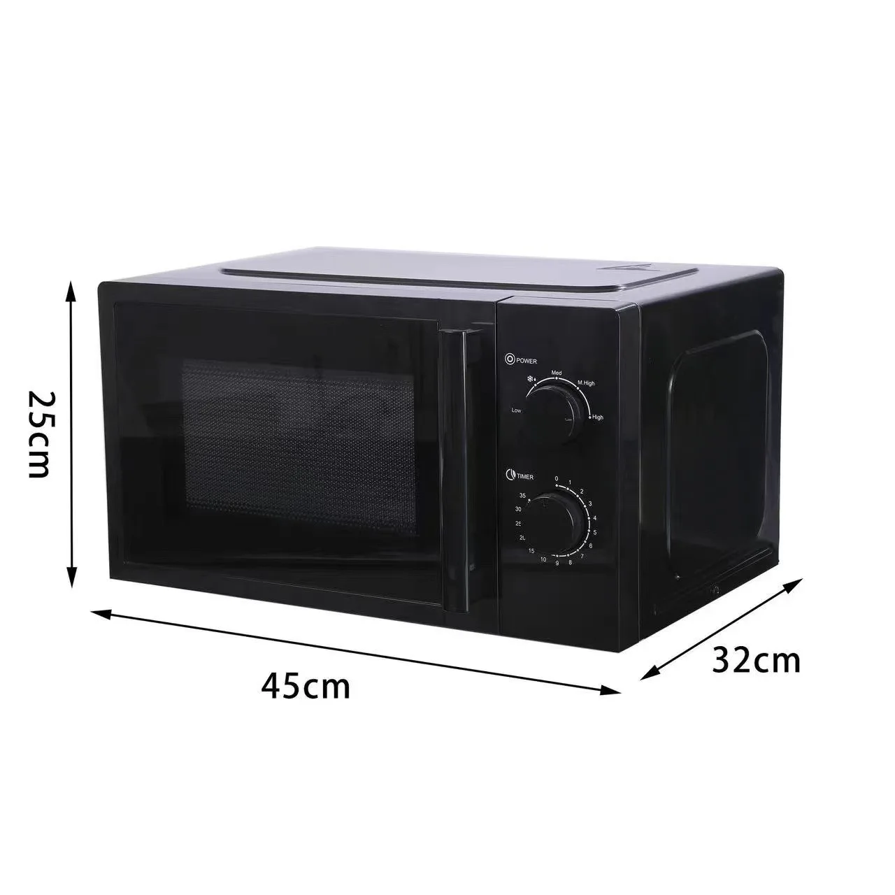 OEM 20L Black High Power Home Kitchen Appliance Factory Supply Microwave Oven for home use