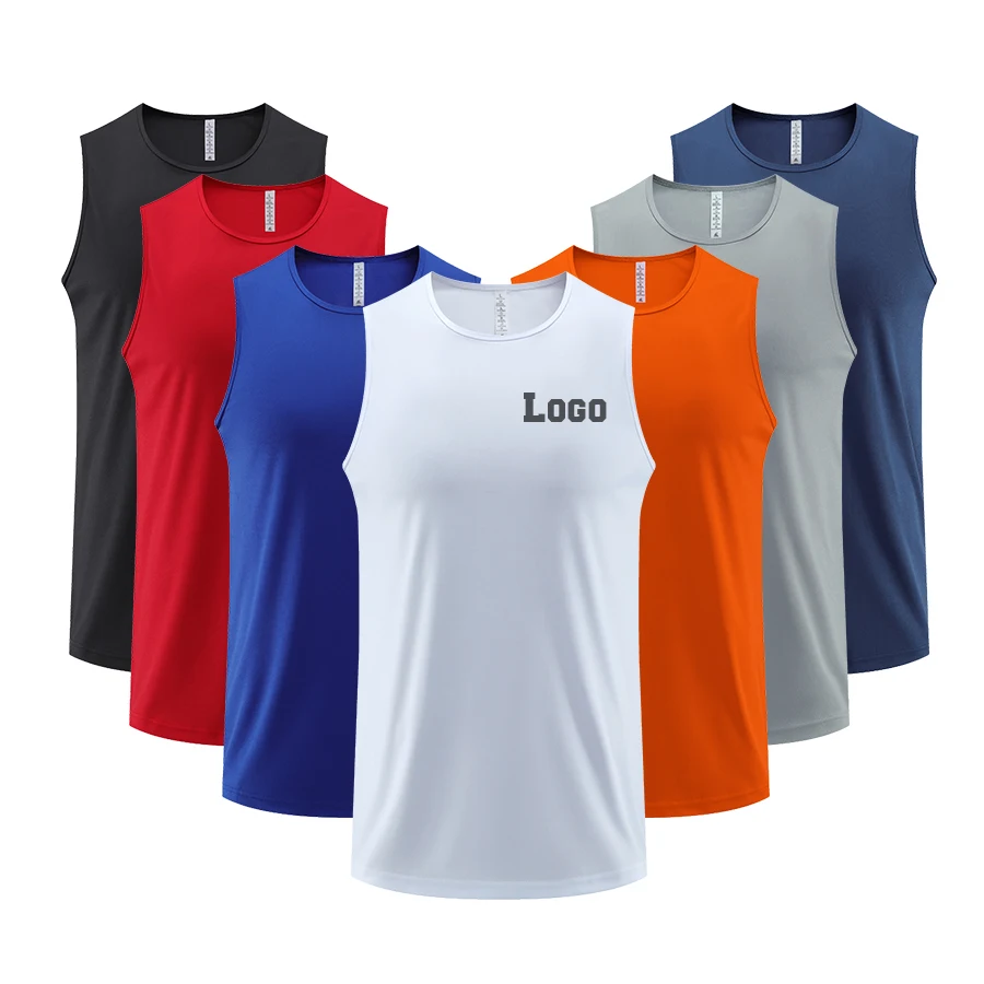 Lidong custom own logo  high quality white plain quick-drying breathable soft sleeveless t shirt vest