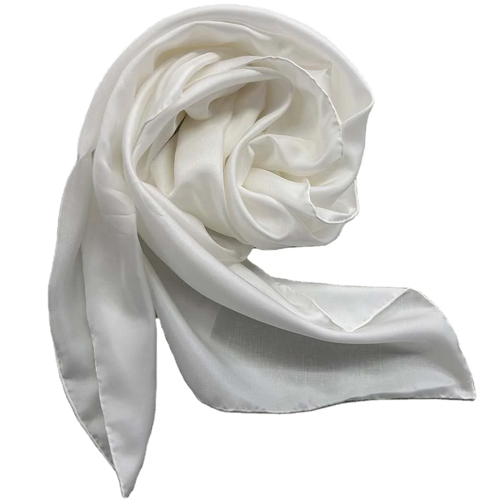 White Silk Chiffon Habotai Scarf For Painting and Drawing 100% Silk Blank Scarves
