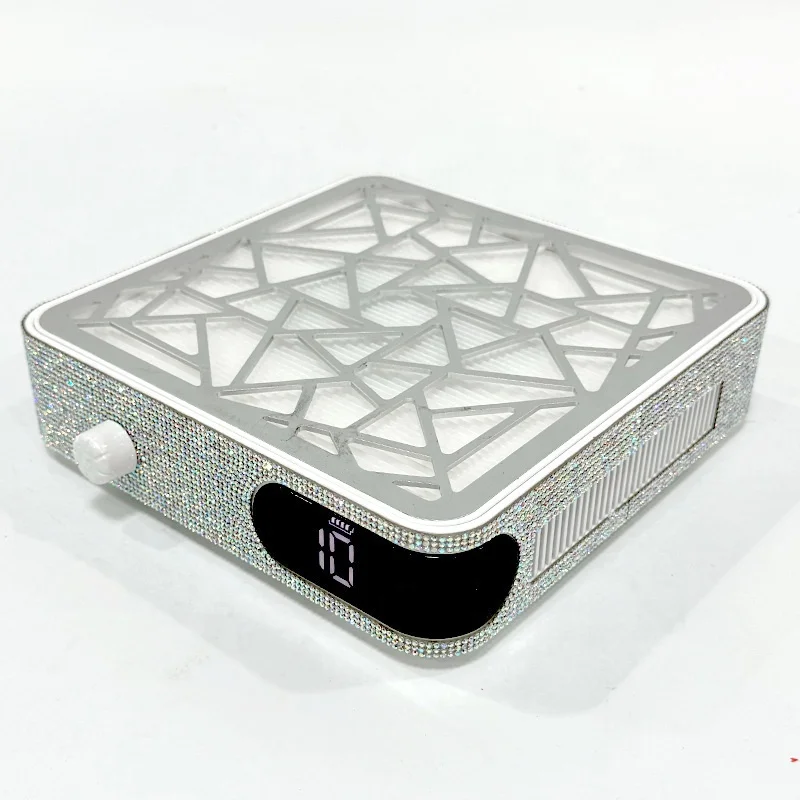 NEW Large LCD Display Brushless Motor 15600MAH Battery Rechargeable Portable Strong Nail Dust Collector with Rhinestone