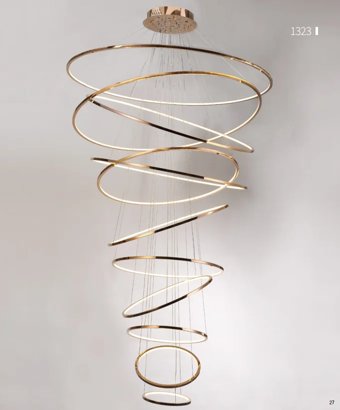 ECOJAS  Christmas Chandelier Home Light Circle Rings Acrylic led  pendant light