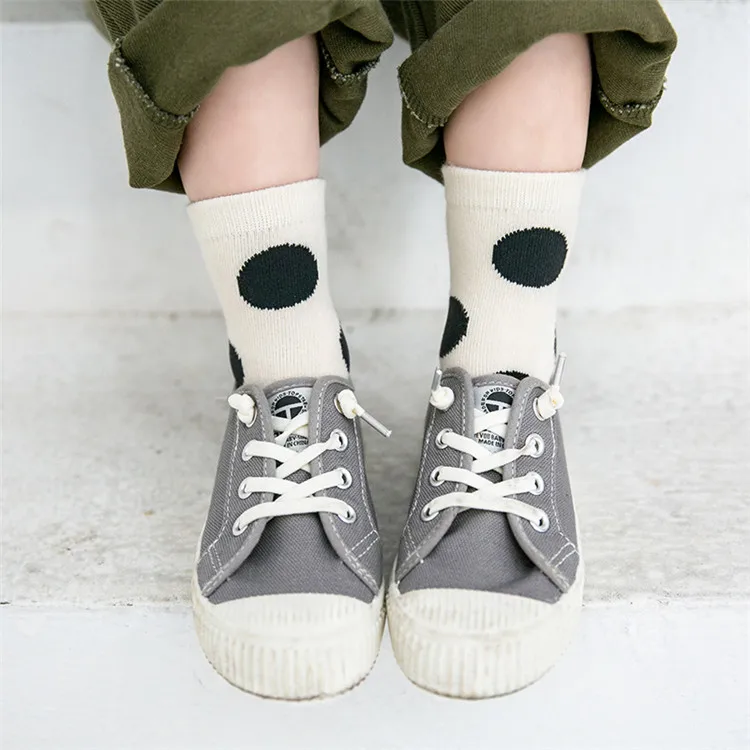 
Wholesale Warm Fleece Terry Kids Winter Socks Designer Polka Dots Children Socks 