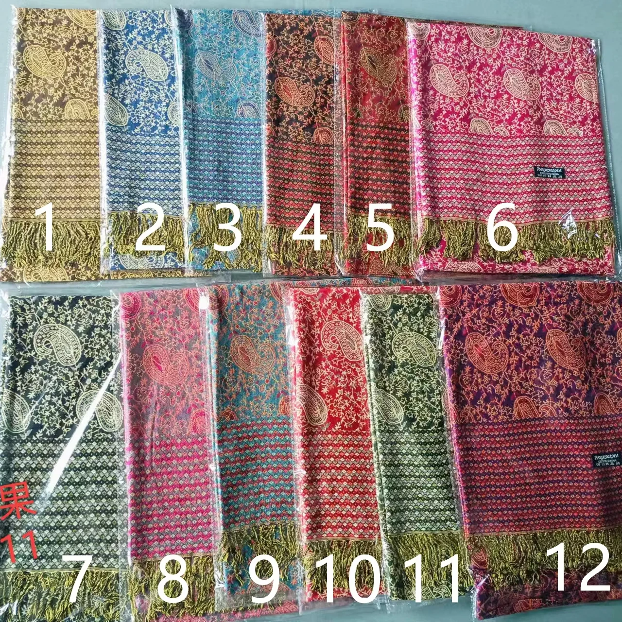 Yiwu woge bulk buy factory high quality women muffler scarfs jacquard paisley floral wholesale viscose turkish pashmina hijabs