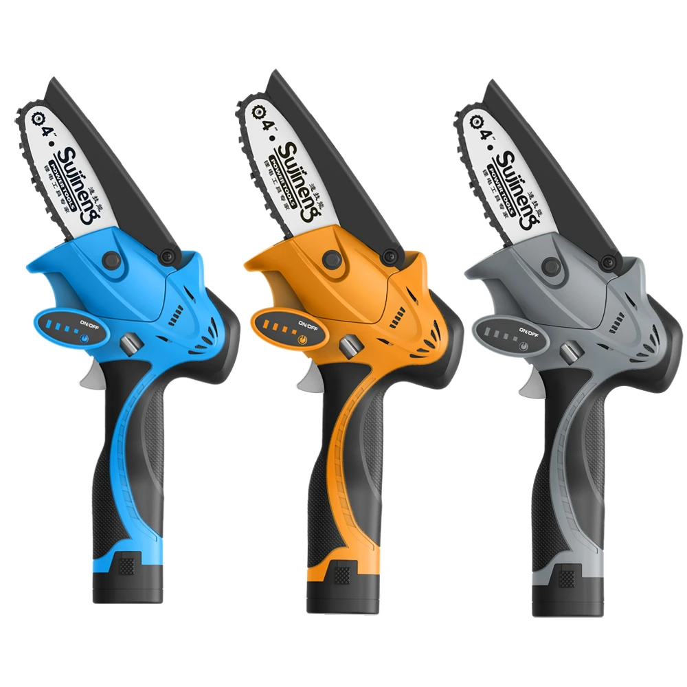 Sujineng 4' Battery Portable Pruning Saw 550W Electric Chainsaws 16.8v 4.0Ah cordless wood cutting chain saw for orchard