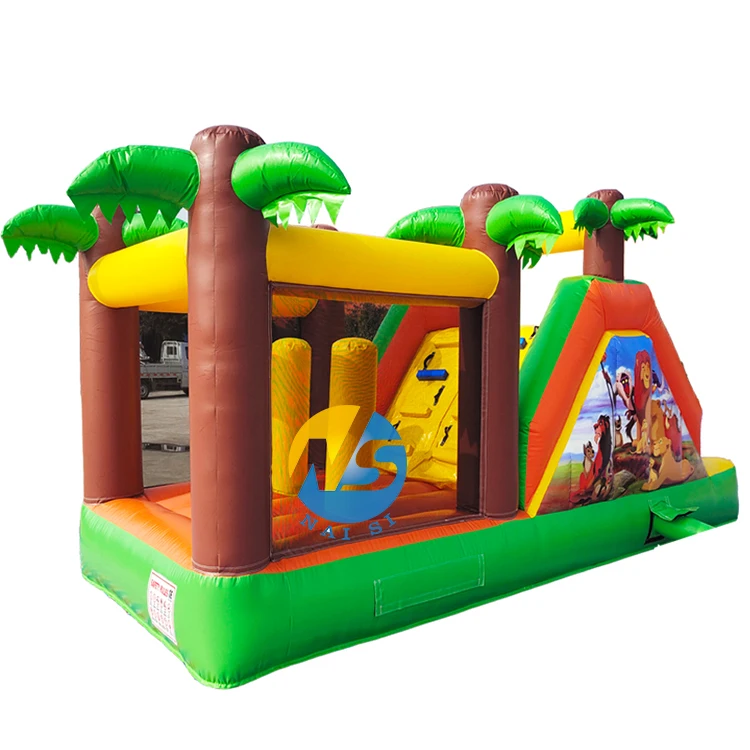 inflatable palm coconut tree house bouncer bouncy castle jumper bounce house combo with slide for  party
