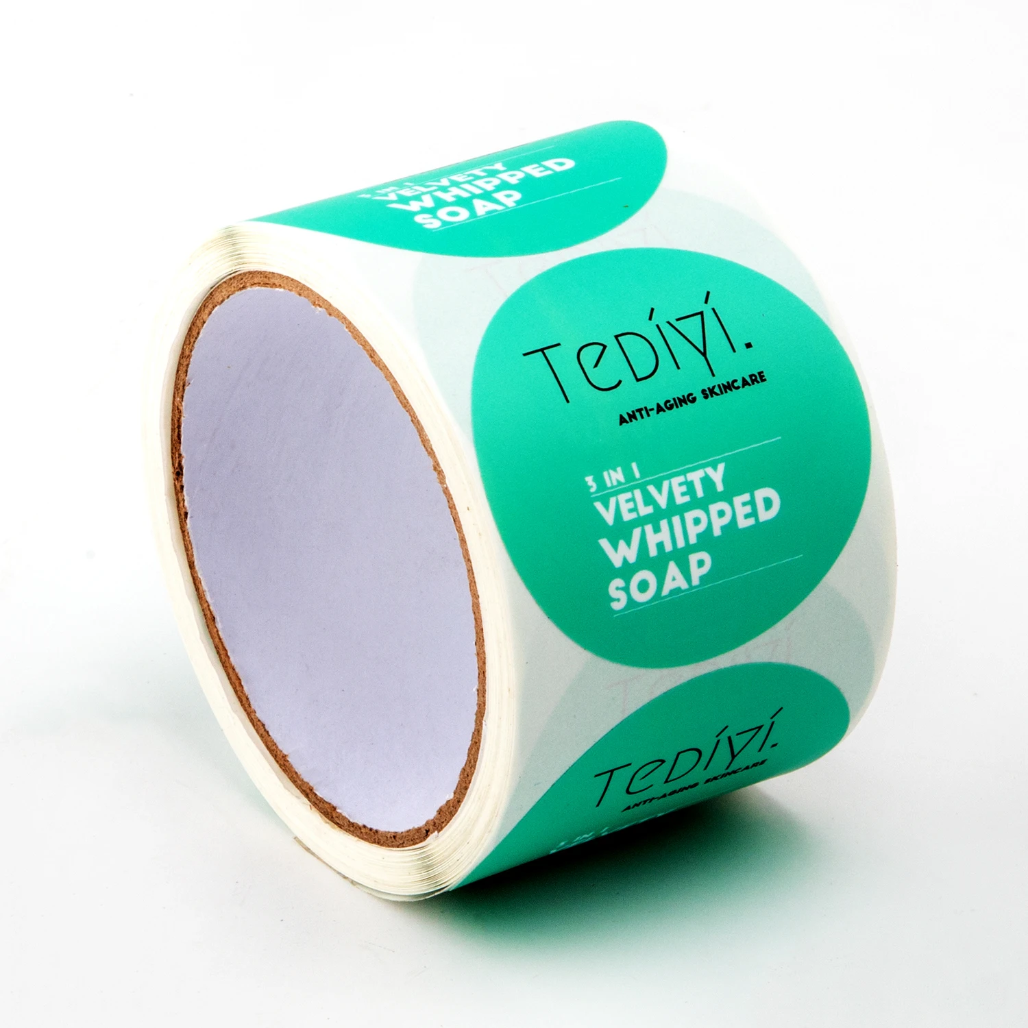 Custom UV Printed Roll Plastic Waterproof Synthetic Paper Adhesive Vinyl PVC Round Circle Brand Product Label Logo Sticker