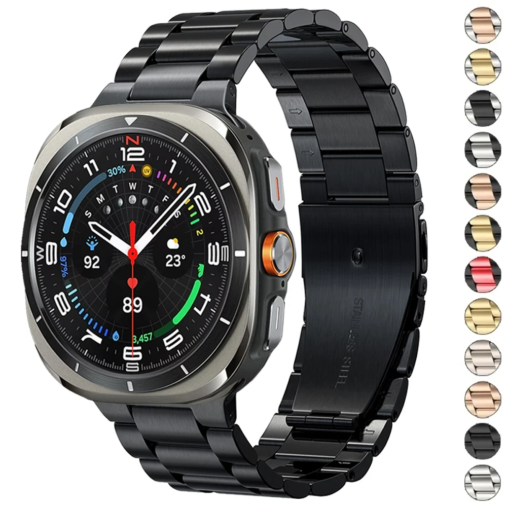 Quick Fit Stainless Steel Strap for Samsung Galaxy Watch 7 Ultra 47mm Metal Bracelet for Galaxy Watch 7 Replacement Accessories