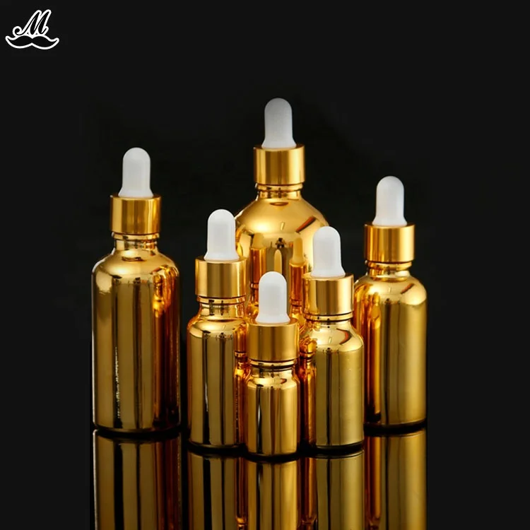 Luxury electroplating glass dropper essential oil bottle