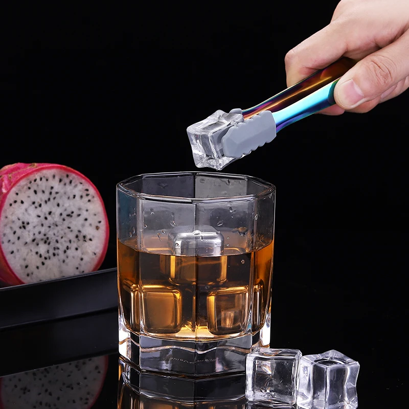 Wedding Party Sweet Candy Food Clip Cube Sugar Tongs Stainless Steel Ice Tongs With Silicone Tip