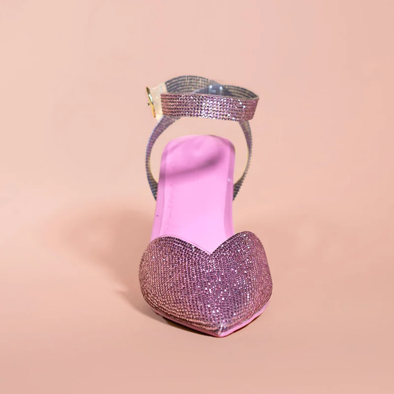 Custom Bling Bling Pumps Manufacturer Clear Wedges Platform Heels Glitter Party Pumps Custom Transparent Platform Wedges Heels