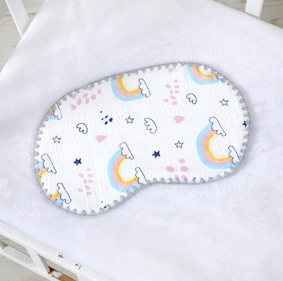 NEW Printed cute Baby Flat Pillow Soft Summer 10 Layer Gauze Cotton Muslin Baby Head Protection Pillow Towel for Newborn Infant