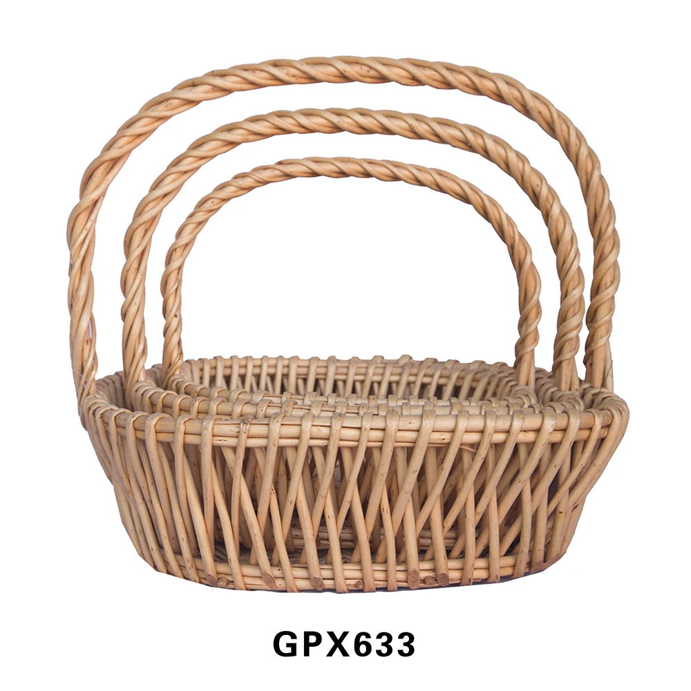 Multi-purpose Wicker Willow Basket Hamper Gift Buy Handle Picnic Basket Set Storage Basket for Kitchen
