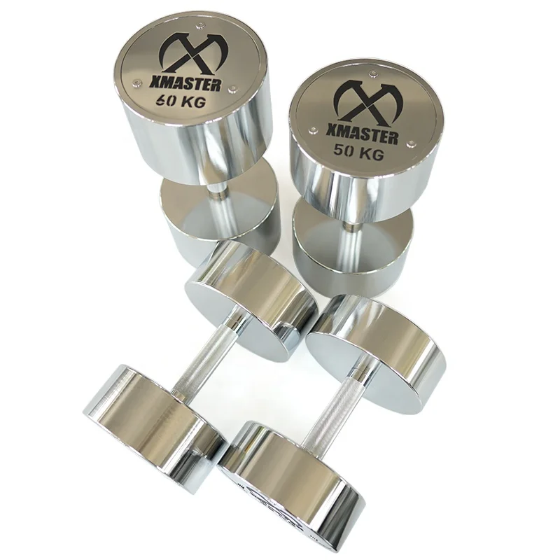 New Arrive Steel Round Fixed  Chrome dumbbell Set