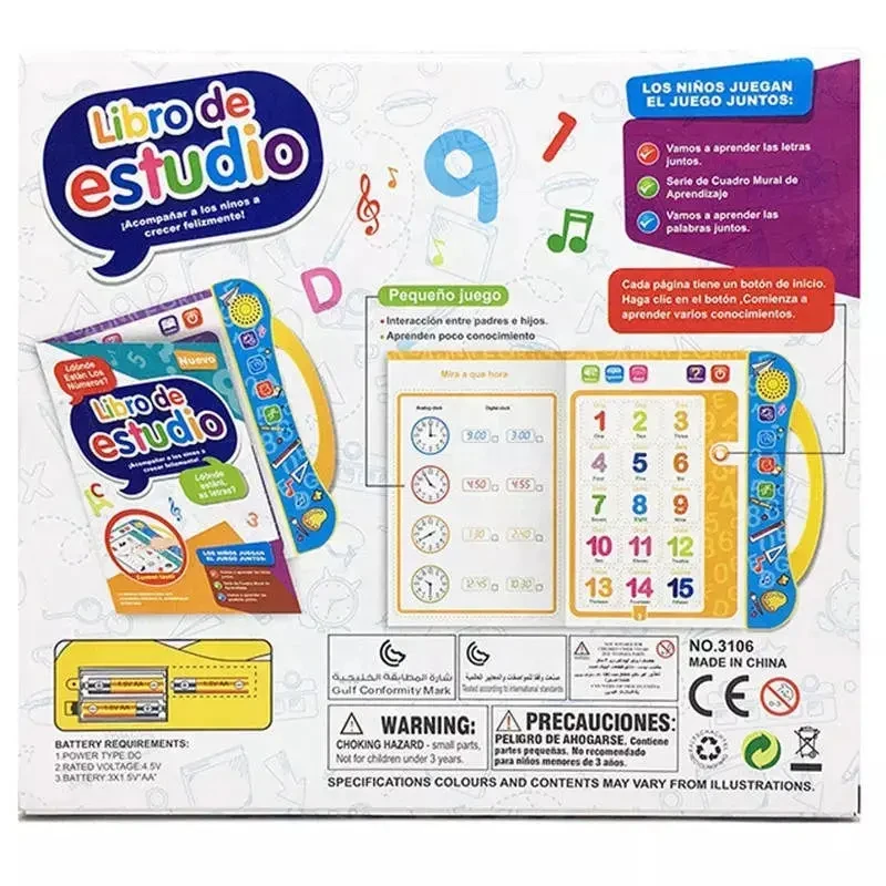2023  Kids ABC Sound Book  Children Interactive Toy  Spanish and English Letters Words and Shapes and Animal Other Educational T