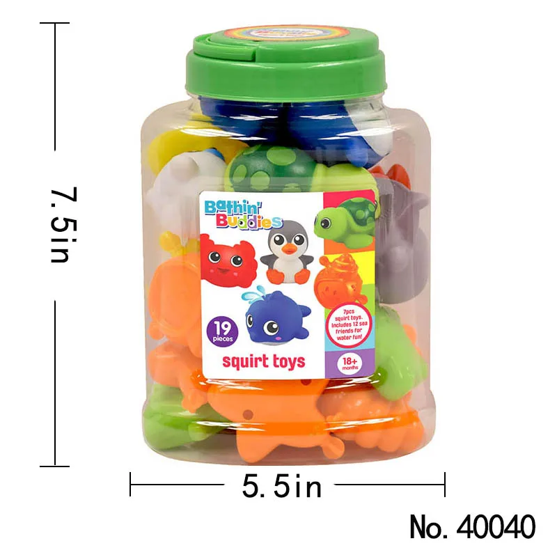 Toddlers Infants Kids Water Sprinkler Pool Toys Soft Plastic Animal marine organism Bath Toy Eco-Friendly Bath Toy for Baby